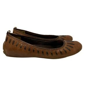 Cole Haan Nike Air Ballet Flats D21539 Women’s 8B Brown Leather Comfort Shoes